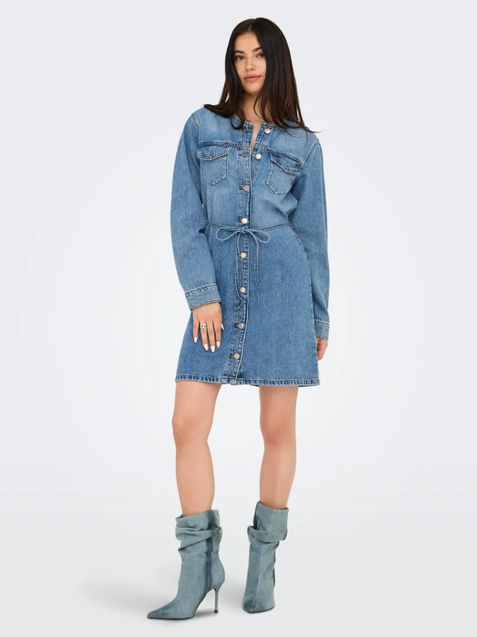 Best ONLMINNIE Kort kjole Dame Kjoler|Double Denim