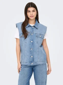 New ONLMYRNA Denimvest Dame Jakker Og Frakker|Double Denim