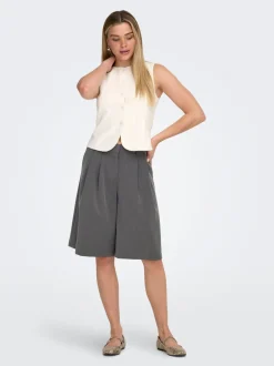 New ONLNALINA Mellemhøj talje Loose fit Bermuda-shorts Dame Shorts