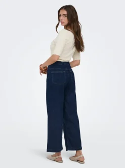 Hot ONLNEW Høj talje Bred pasform - beskåret Cropped Jeans Dame Jeans|Jeans