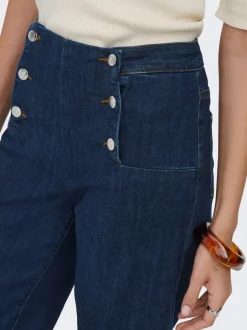 Hot ONLNEW Høj talje Bred pasform - beskåret Cropped Jeans Dame Jeans|Jeans