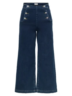 Hot ONLNEW Høj talje Bred pasform - beskåret Cropped Jeans Dame Jeans|Jeans