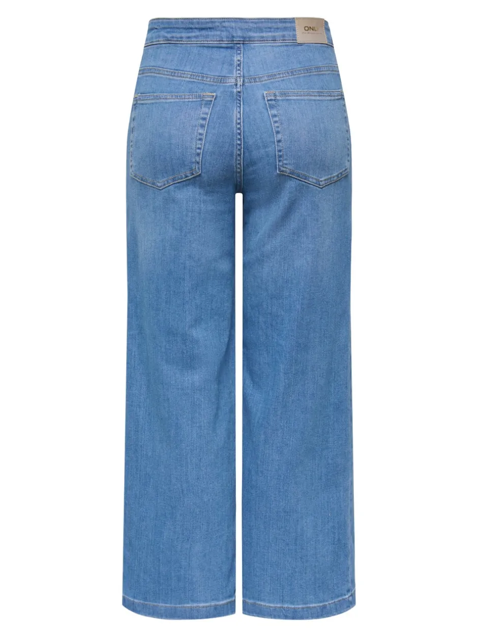 ONLNEW Høj talje Bred pasform - beskåret Cropped Jeans Dame Jeans|Jeans