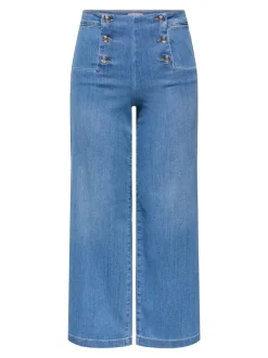 ONLNEW Høj talje Bred pasform - beskåret Cropped Jeans Dame Jeans|Jeans