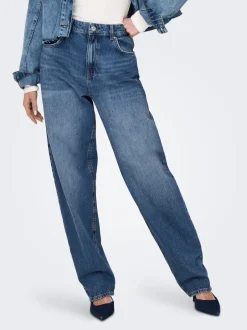Sale ONLNEXA Mellemhøj talje Baggy fit Jeans Dame Jeans|Jeans