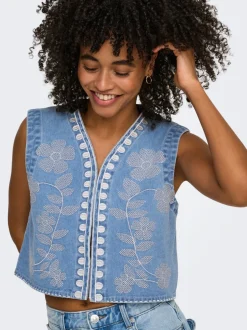 Clearance ONLNOELLA Denimvest Dame Jakker Og Frakker