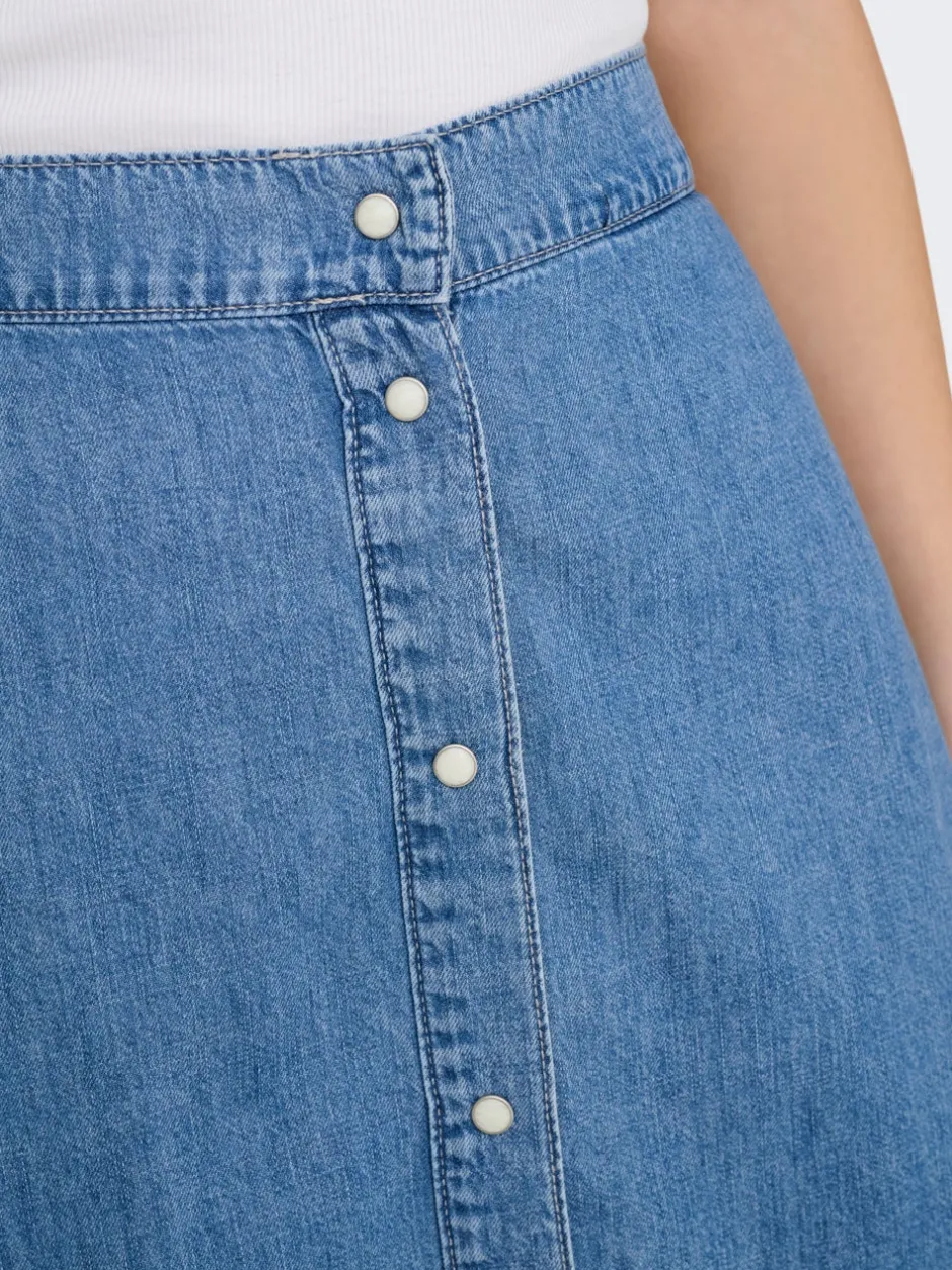 Hot ONLNOEMI Denim-nederdel Midinederdel Dame Nederdele|Denimnederdele