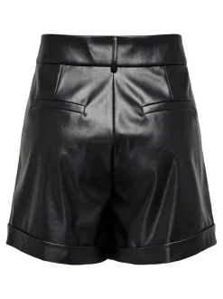 New ONLODA Mellemhøj talje Regular fit Imiterede lædershorts Dame Shorts