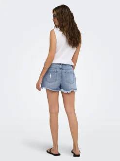 Best ONLPACY Høj talje Regular fit Denim-shorts Dame Shorts|Double Denim