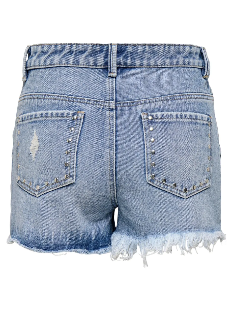 Best ONLPACY Høj talje Regular fit Denim-shorts Dame Shorts|Double Denim