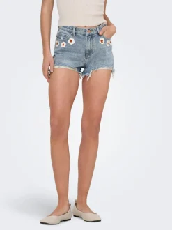 Outlet ONLPACY Høj talje Regular fit Denim-shorts Dame Shorts|Double Denim