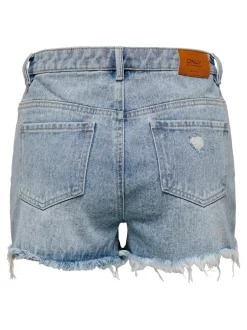 Outlet ONLPACY Høj talje Regular fit Denim-shorts Dame Shorts|Double Denim