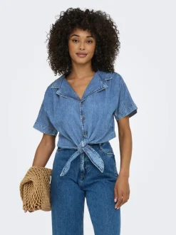 Sale ONLPAULA Denim-skjorte Dame Double Denim|Skjorter