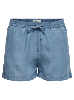 Clearance ONLPEMA Mellemhøj talje Relaxed fit Denim-shorts Dame Shorts|Double Denim