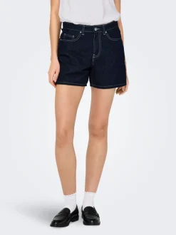 Outlet ONLPHINE Høj talje Regular fit Denim-shorts Dame Shorts|Double Denim