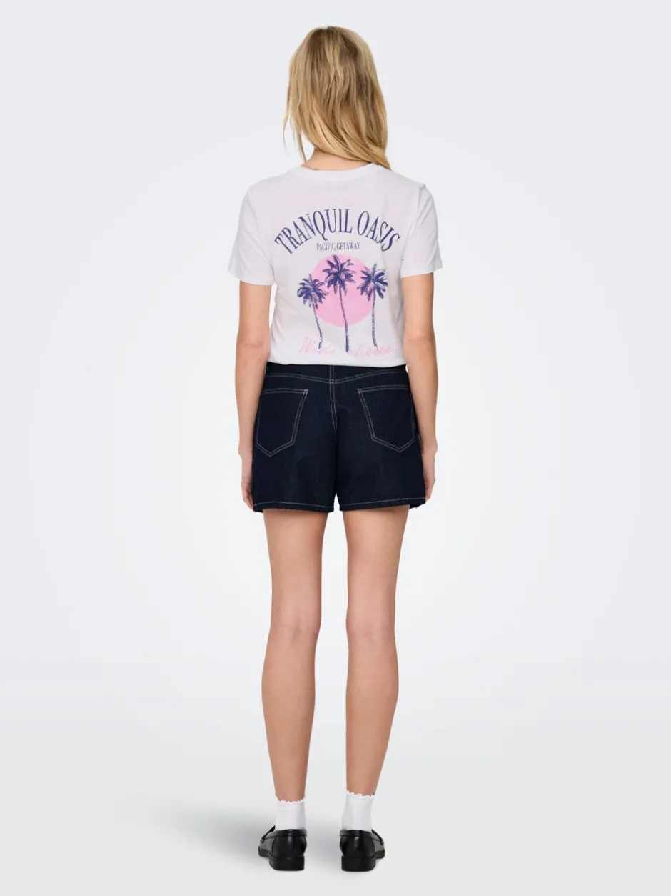 Outlet ONLPHINE Høj talje Regular fit Denim-shorts Dame Shorts|Double Denim