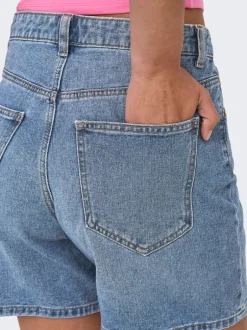 Discount ONLPHINE Høj talje Regular fit Denim-shorts Dame Shorts|Double Denim
