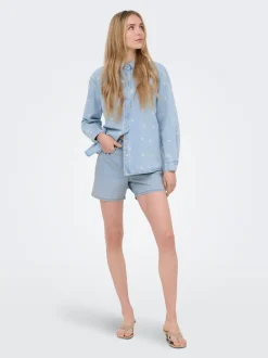 Online ONLPHINE Mellemhøj talje Regular fit Denim-shorts Dame Shorts