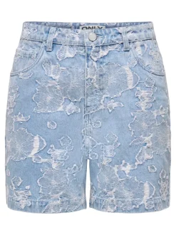 New ONLPHINE-AUDE Høj talje Regular fit Denim-shorts Dame Shorts|Double Denim