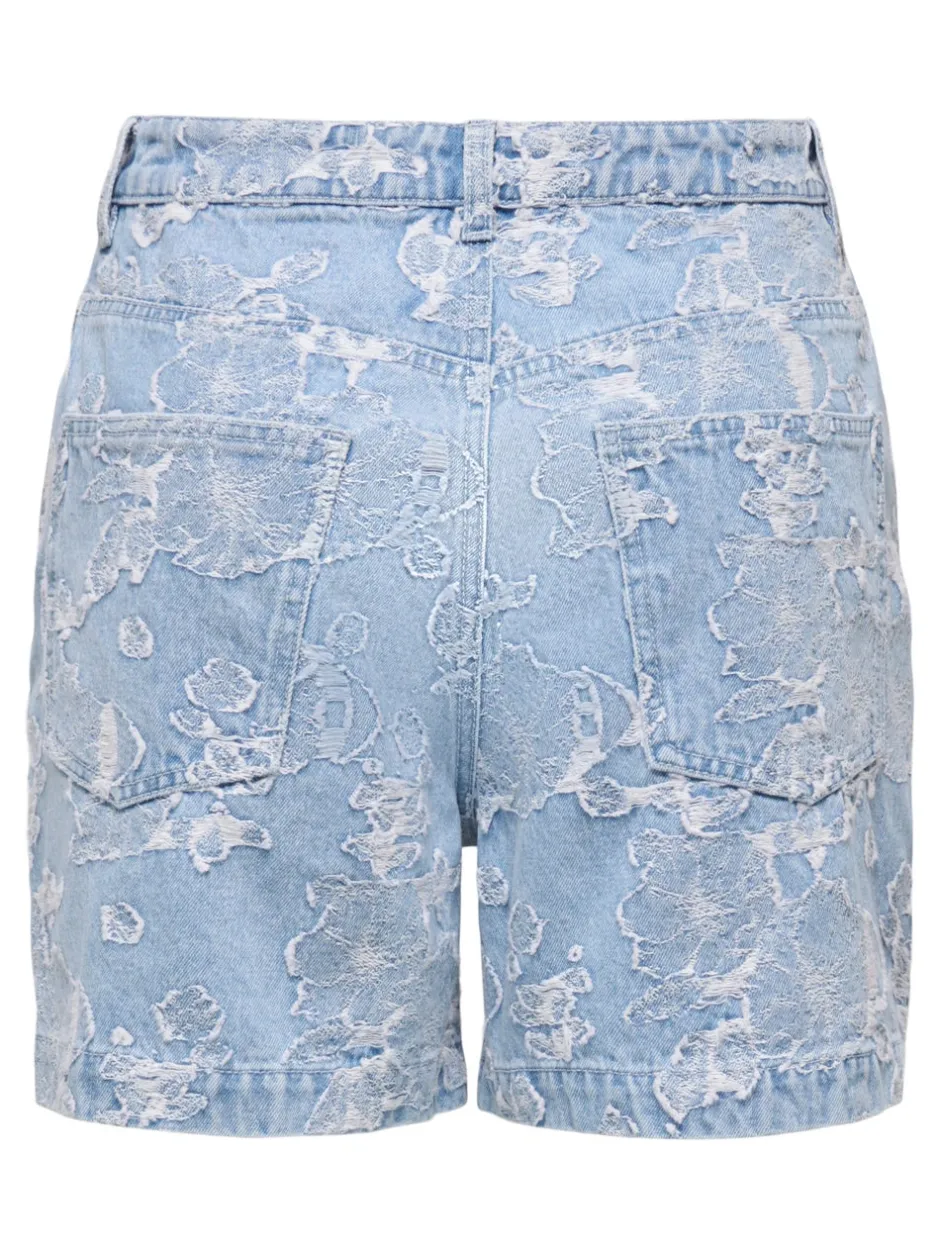 New ONLPHINE-AUDE Høj talje Regular fit Denim-shorts Dame Shorts|Double Denim