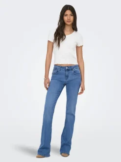 Discount ONLPHOEBE Lav talje Flared fit Jeans Dame Jeans|Jeans