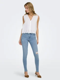 Outlet ONLPOWER Mellemhøj talje Skinny fit Jeans Dame Jeans|Jeans
