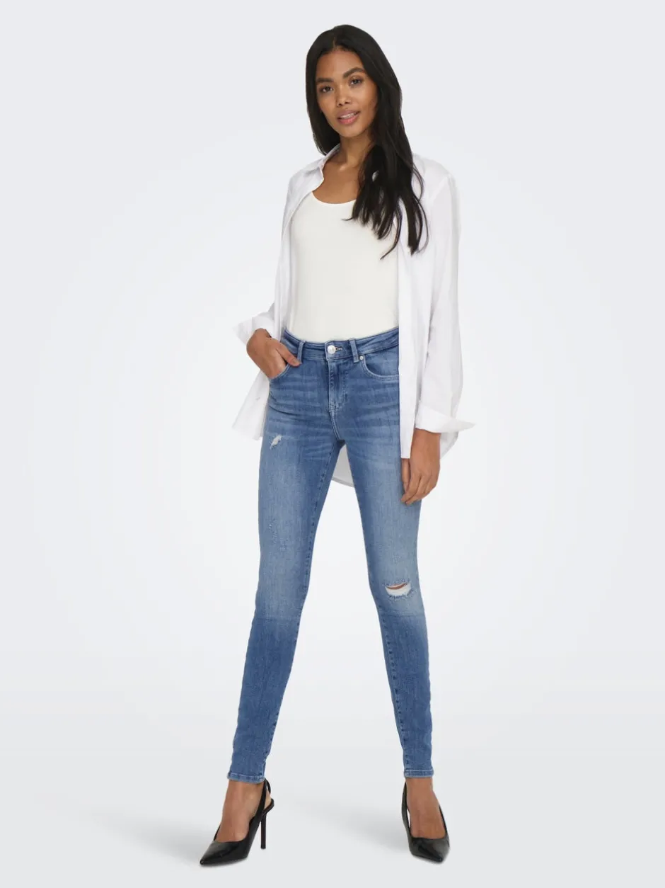 Online ONLPOWER Mellemhøj talje Skinny fit Jeans Dame Jeans|Jeans