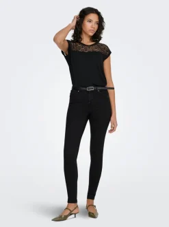 Sale ONLPOWER Mellemhøj talje Skinny fit Jeans Dame Jeans|Jeans