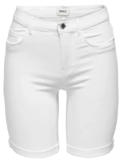 Sale ONLRAIN Mellemhøj talje Bodycon fit Denim-shorts Dame Shorts|Double Denim