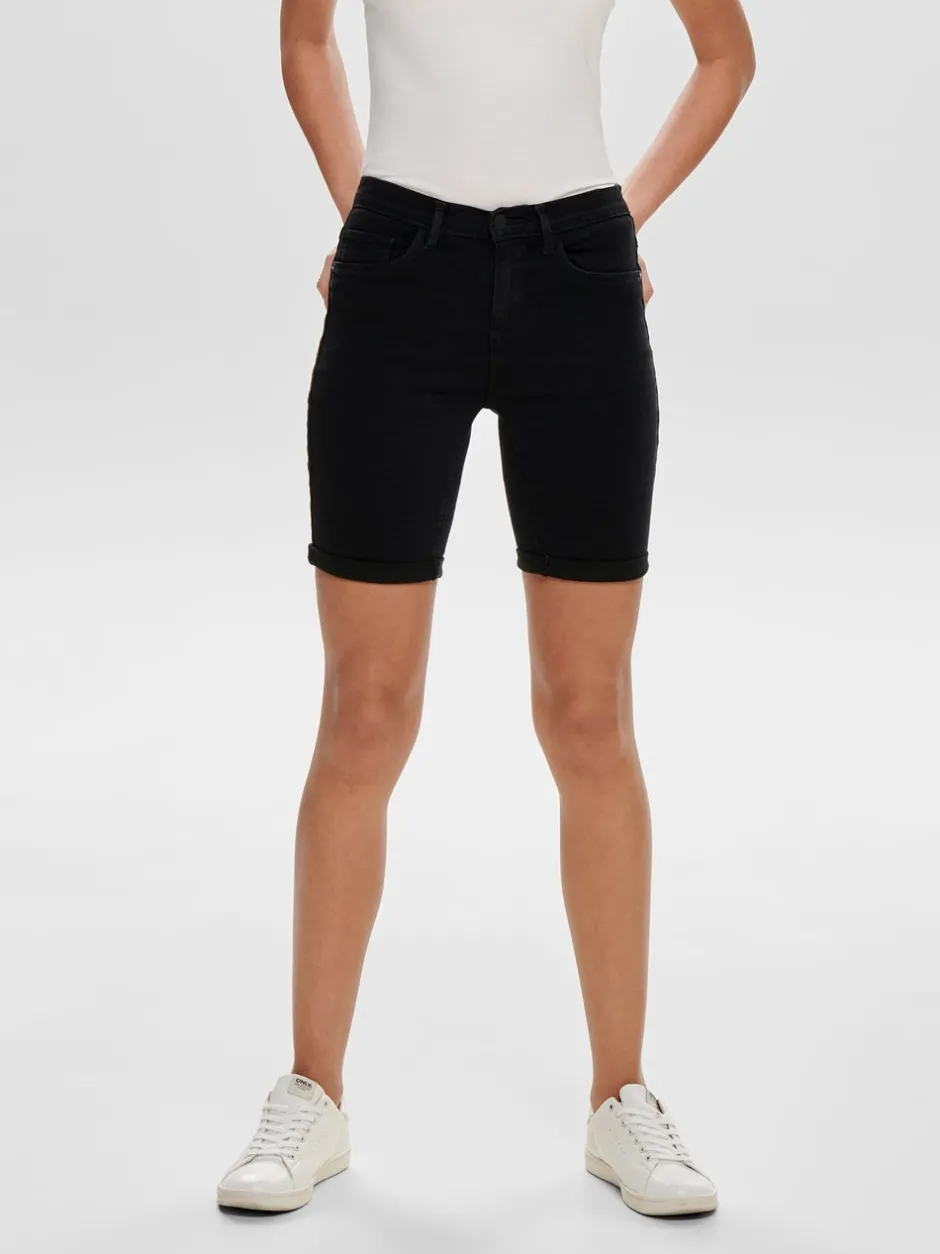Outlet ONLRAIN Mellemhøj talje Bodycon fit Denim-shorts Dame Shorts|Double Denim