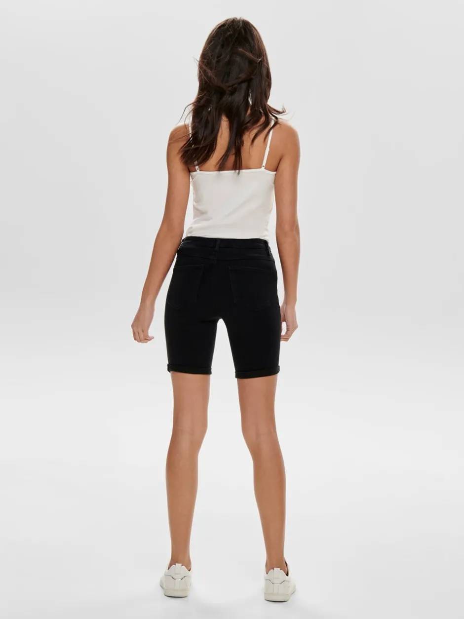 Outlet ONLRAIN Mellemhøj talje Bodycon fit Denim-shorts Dame Shorts|Double Denim