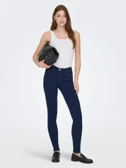 New ONLRAIN Mellemhøj talje Skinny fit Jeans Dame Jeans|Jeans
