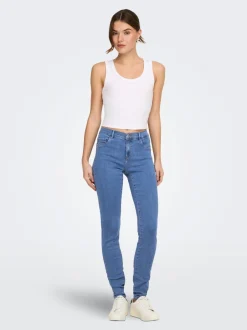 Best ONLRAIN Mellemhøj talje Skinny fit Jeans Dame Jeans|Jeans