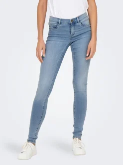 Sale ONLRAIN Mellemhøj talje Skinny fit Jeans Dame Jeans|Jeans