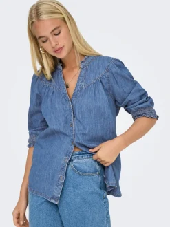 Online ONLRAYA Denim-skjorte Dame Double Denim|Skjorter