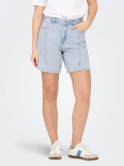 New ONLREBECCA Mellemhøj talje Regular fit Denim-shorts Dame Shorts|Double Denim