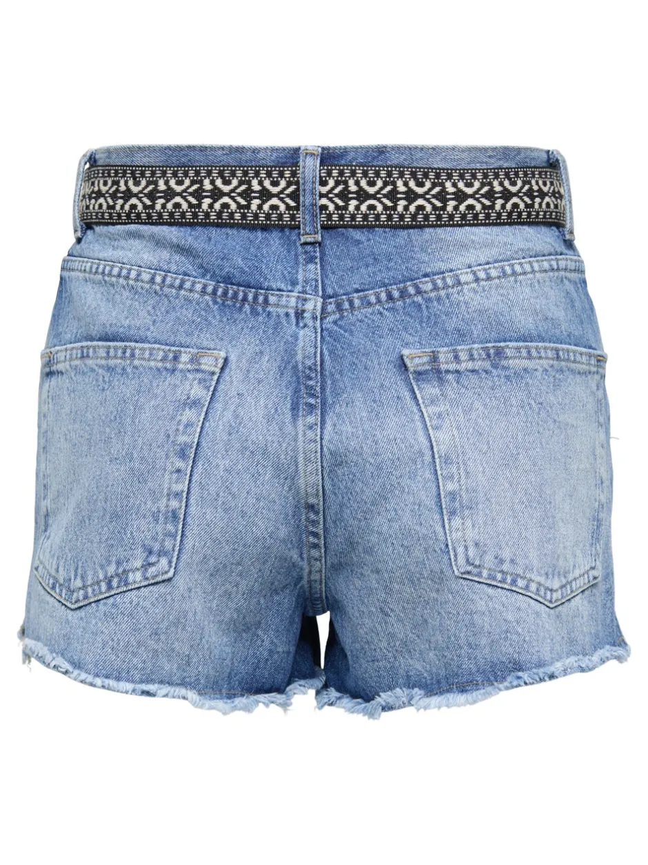 Outlet ONLROBYN Ekstra høj talje Straight fit Denim-shorts Dame Shorts|Double Denim