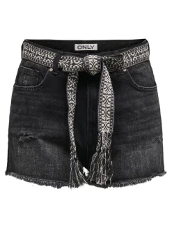 Sale ONLROBYN Ekstra høj talje Straight fit Denim-shorts Dame Shorts|Double Denim