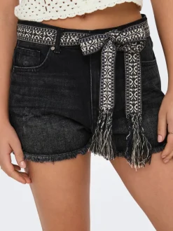 Sale ONLROBYN Ekstra høj talje Straight fit Denim-shorts Dame Shorts|Double Denim