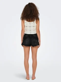 Sale ONLROBYN Ekstra høj talje Straight fit Denim-shorts Dame Shorts|Double Denim