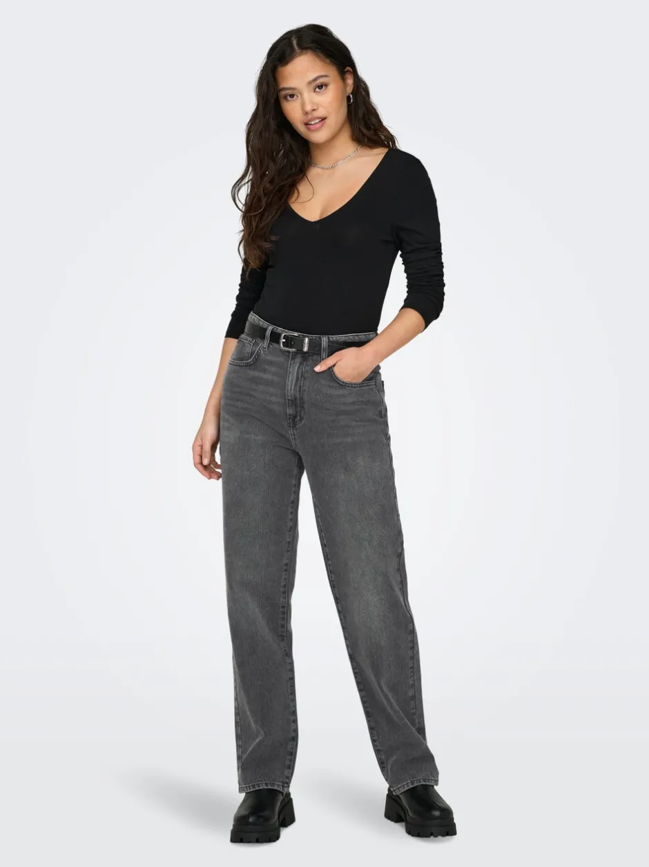 Clearance ONLROBYN Mellemhøj talje Straight fit Jeans Dame Jeans|Jeans