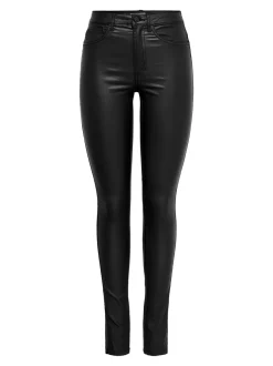 Sale ONLROYAL Skinny fit Coatede læderbukser Dame Bukser