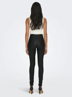 Sale ONLROYAL Skinny fit Coatede læderbukser Dame Bukser