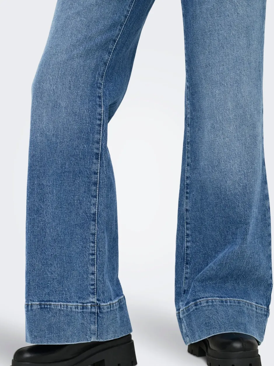 Online ONLRUELLE Mellemhøj talje Flared fit Jeans Dame Jeans|Jeans