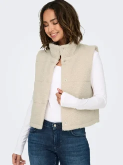 New ONLSANDRA Teddy-vest Dame Jakker Og Frakker