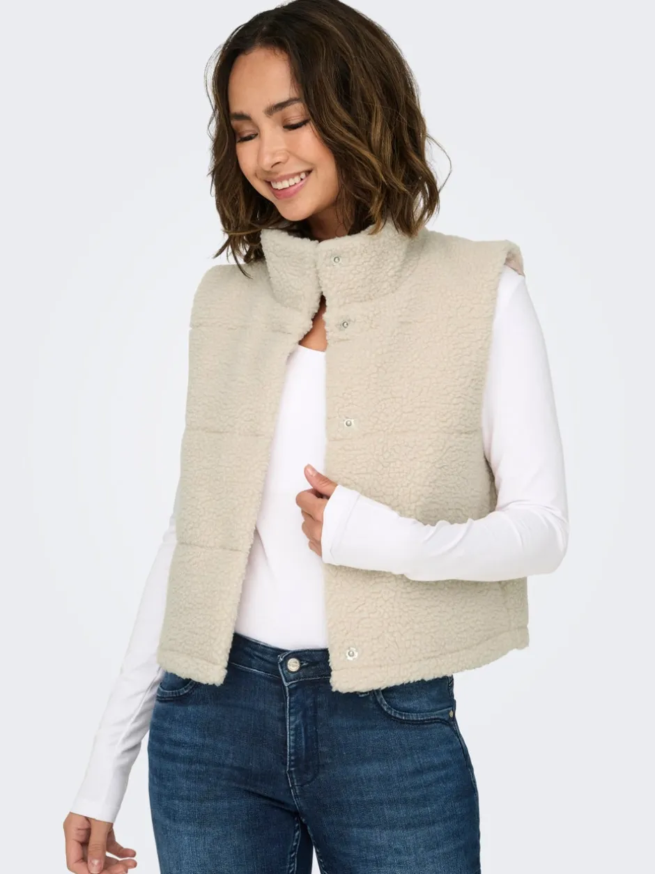 New ONLSANDRA Teddy-vest Dame Jakker Og Frakker