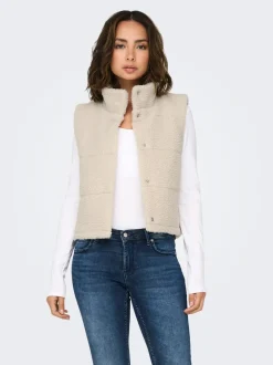 New ONLSANDRA Teddy-vest Dame Jakker Og Frakker