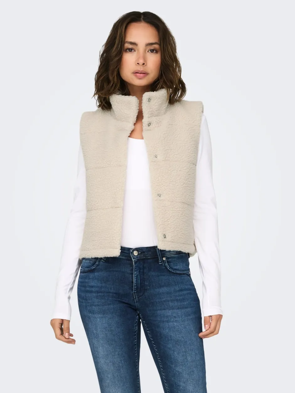 New ONLSANDRA Teddy-vest Dame Jakker Og Frakker