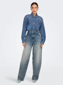 New ONLSEVIGNY Denim-skjorte Dame Skjorter