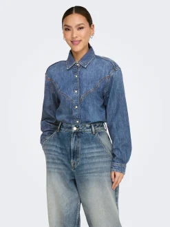 New ONLSEVIGNY Denim-skjorte Dame Skjorter